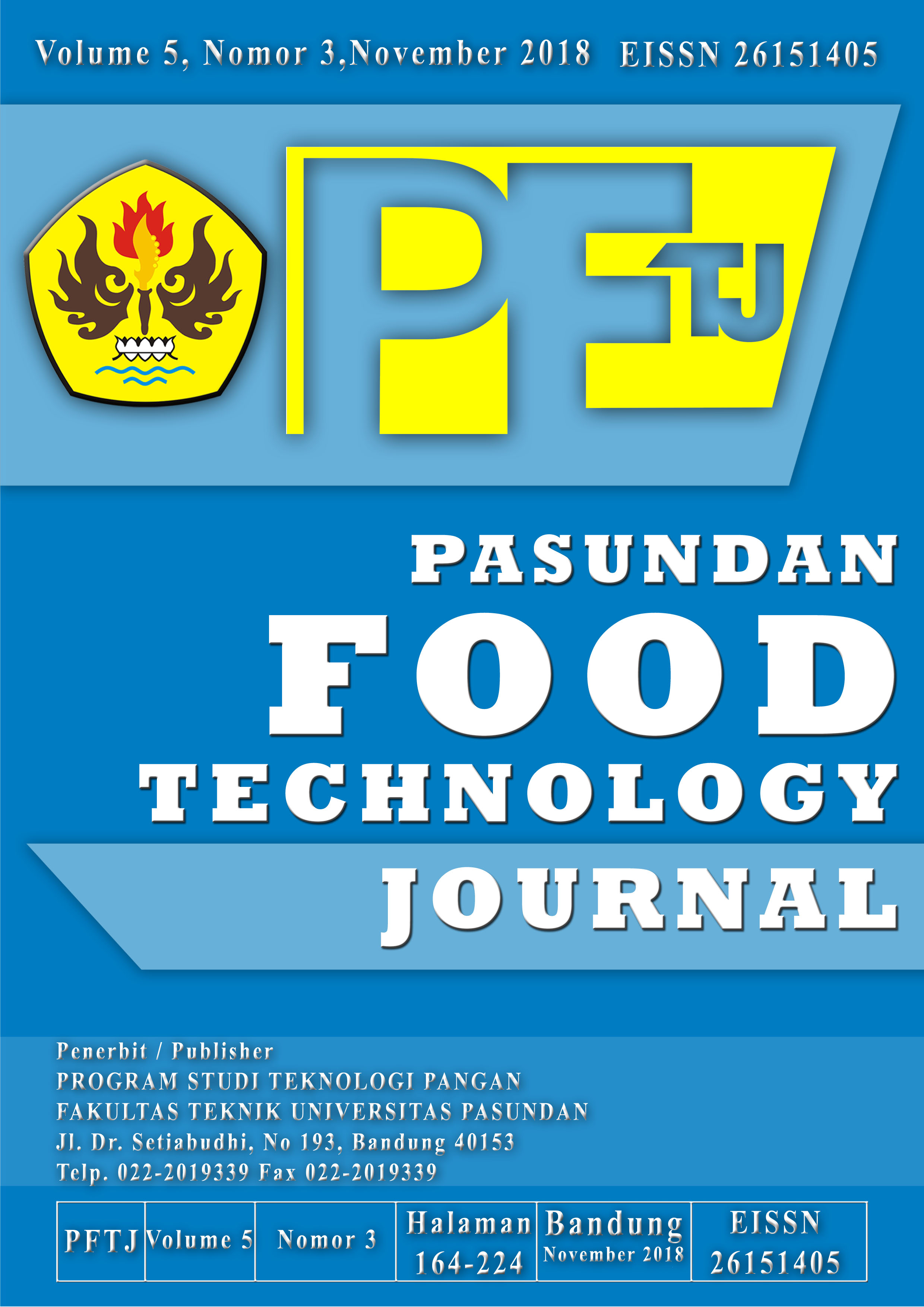 					View Vol. 5 No. 3 (2018): PASUNDAN FOOD TECHNOLOGY JOURNAL (PFTJ)
				