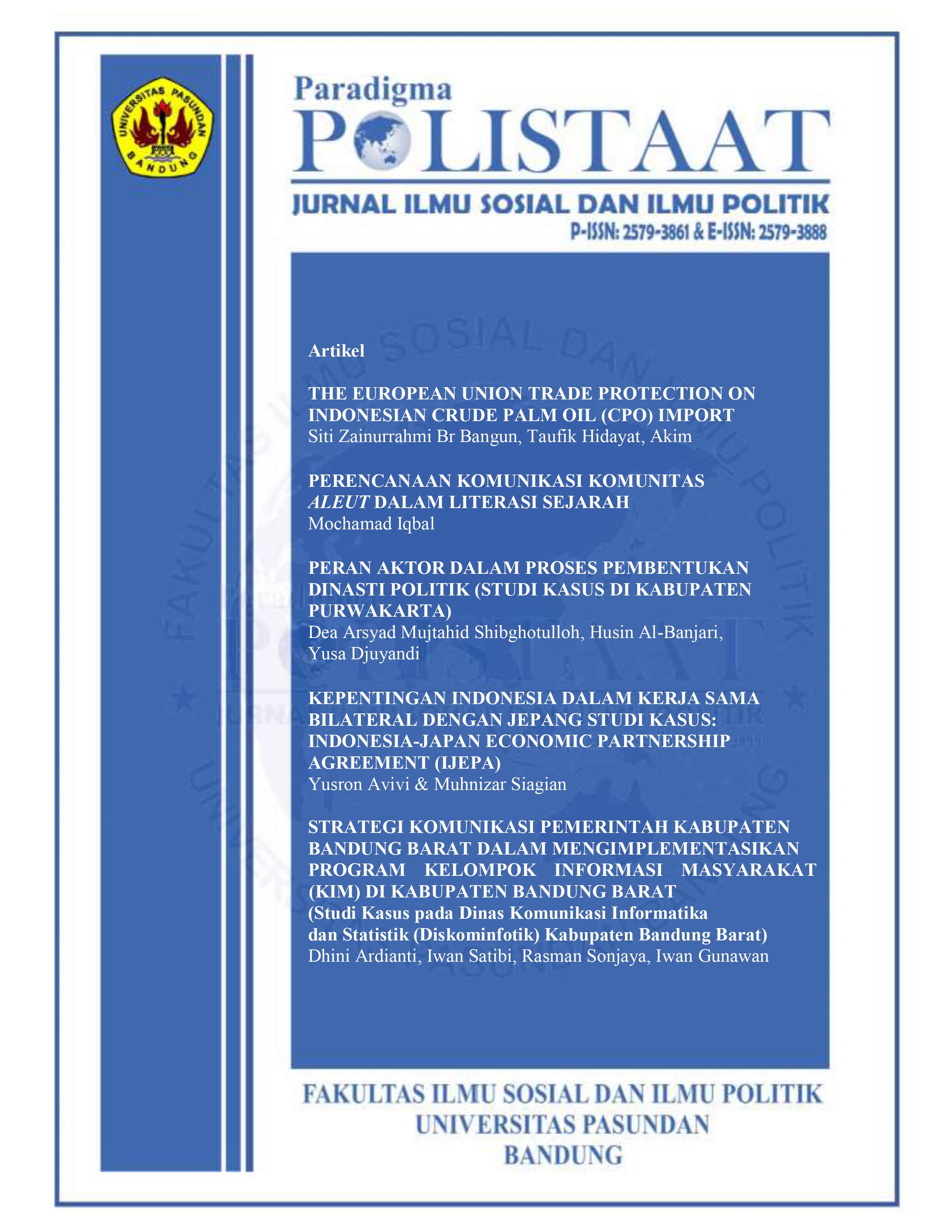 					View Vol. 3 No. 1 (2020): Paradigma POLISTAAT: Jurnal Ilmu Sosial dan Ilmu Politik
				