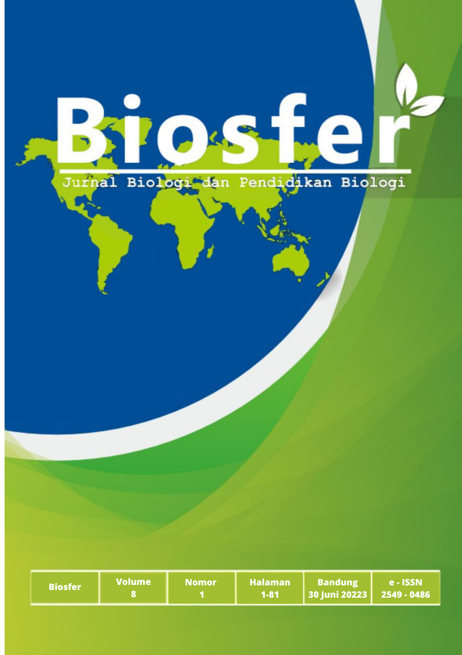 					View Vol. 8 No. 1 (2023): BIOSFER: Jurnal Biologi dan Pendidikan Biologi
				